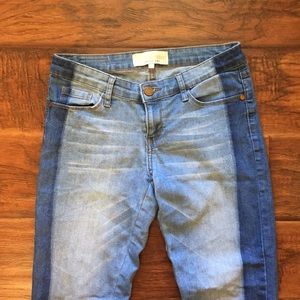 Two-Tone Skinny Jeans • size 5/6 • distressed hem